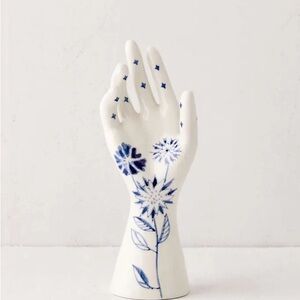 Urban Outfitters Ceramic Hand with Blue Floral Accents